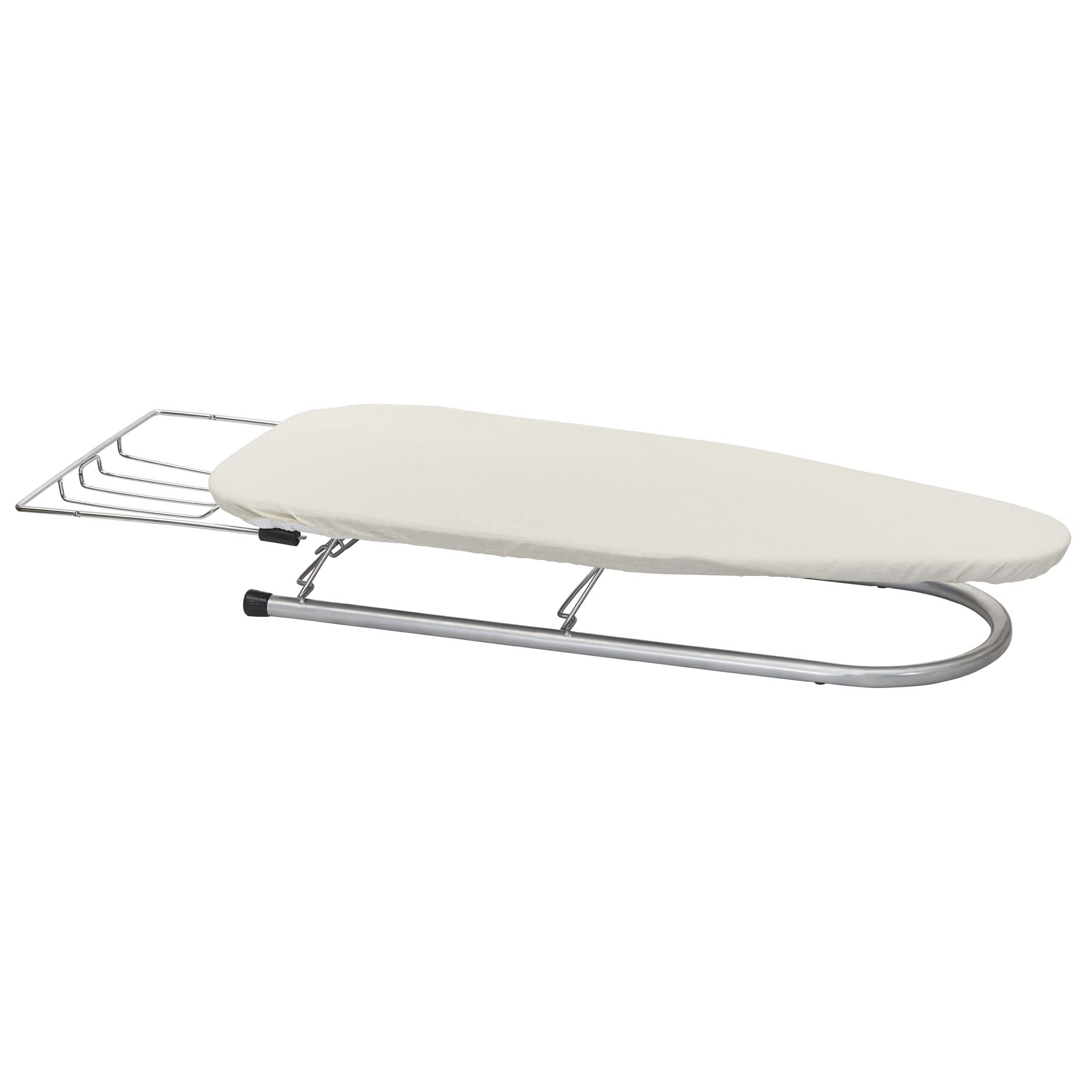 Household Essentials tabletop ironing board, fully extended for efficient ironing in tight spaces.