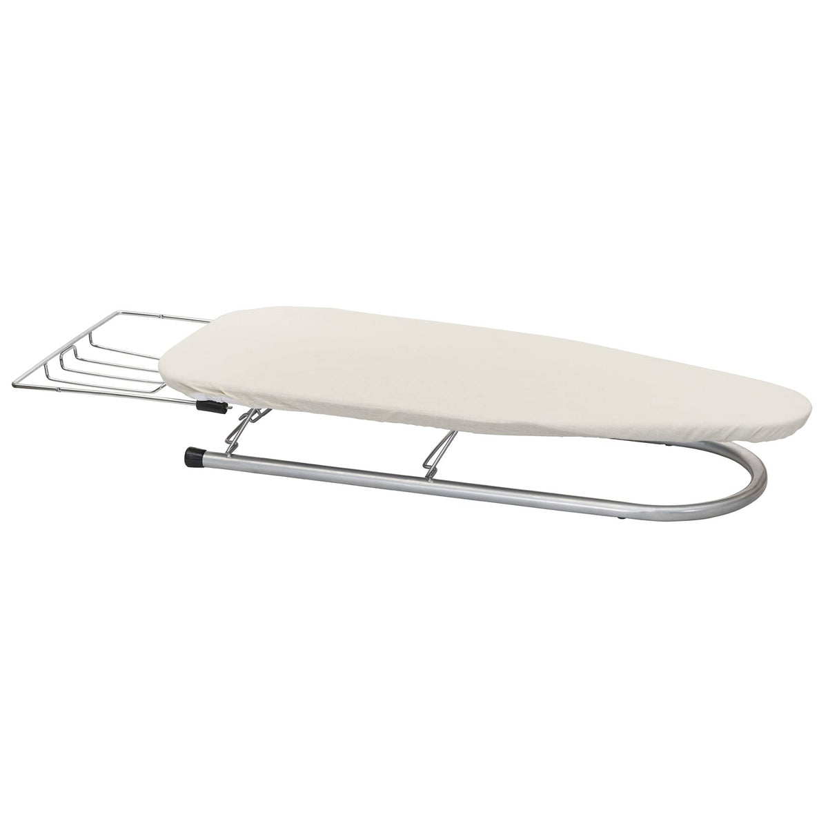 Household Essentials tabletop ironing board, fully extended for efficient ironing in tight spaces.
