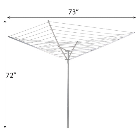 Household Essentials umbrella dryer shows 12 vinyl lines perfect for large laundry loads.