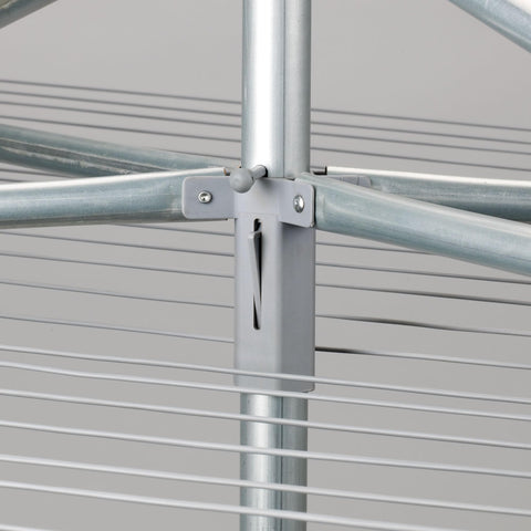 Household Essentials drying rack features rust-free aluminum arms for durable outdoor use.