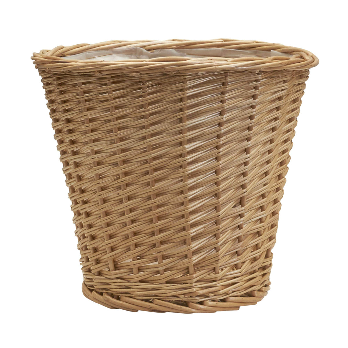 Household Essentials Willow wicker waste basket full view for elegant disposal