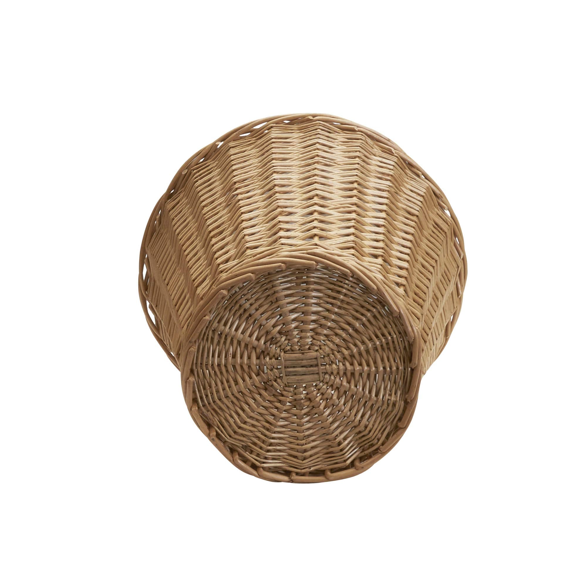 Household Essentials Willow wicker waste basket rim detail shows artisanal craftsmanship