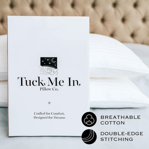 Houseify Tuck Me In Pillow microfiber close-up reveals breathable fabric texture.
