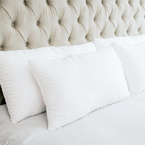 Houseify Tuck Me In Pillow front view highlights cloud-soft microfiber for comfortable head support.