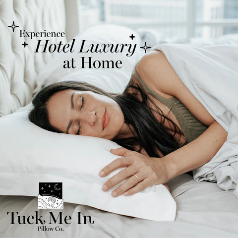 Houseify Tuck Me In Pillow side view demonstrates versatile support for all sleep positions.