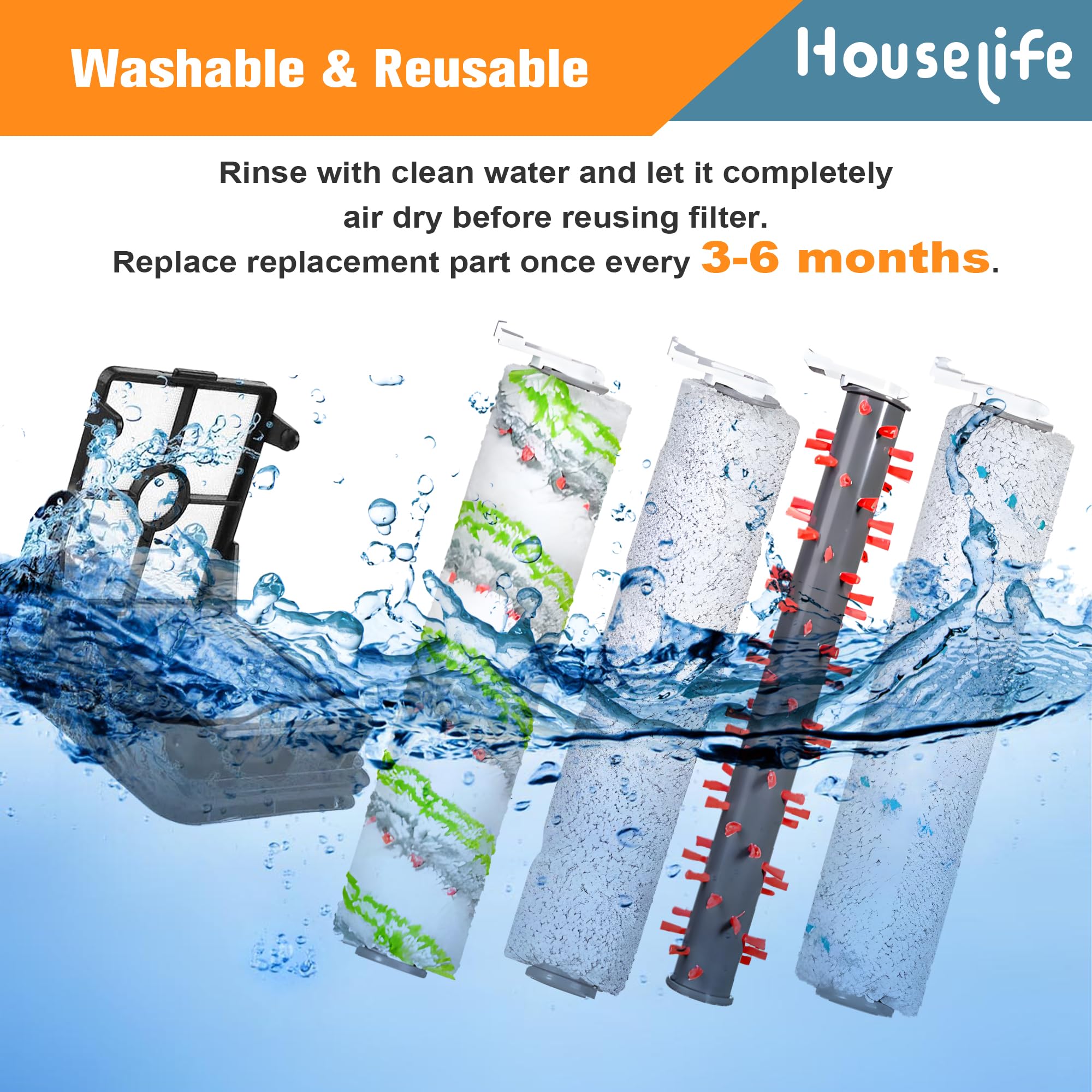 Houselife CrossWave hardwood floor brush roller safely cleans wood surfaces without scratches