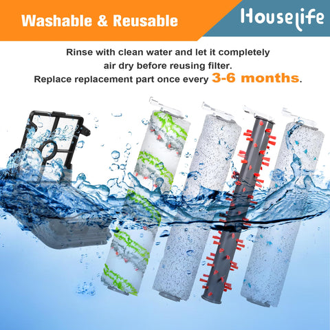 Houselife CrossWave hardwood floor brush roller safely cleans wood surfaces without scratches