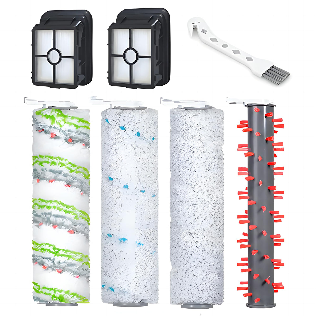 Houselife CrossWave multi-surface brush roller lifts dirt and hair for thorough carpet and floor cleaning