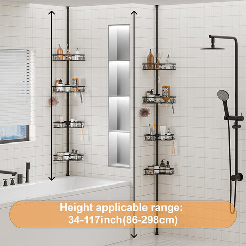 HouseUp durable, water-resistant shelves resist humidity for tidy showers.