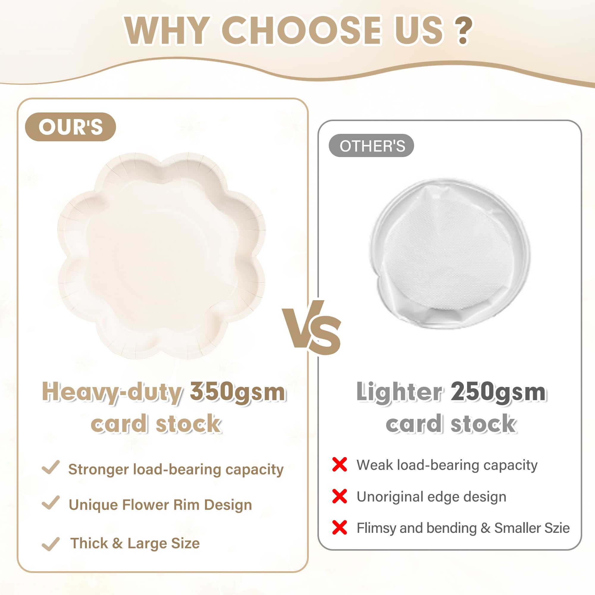 Houuqe ivory napkins 6.5inch soft absorbent for quick cleanup