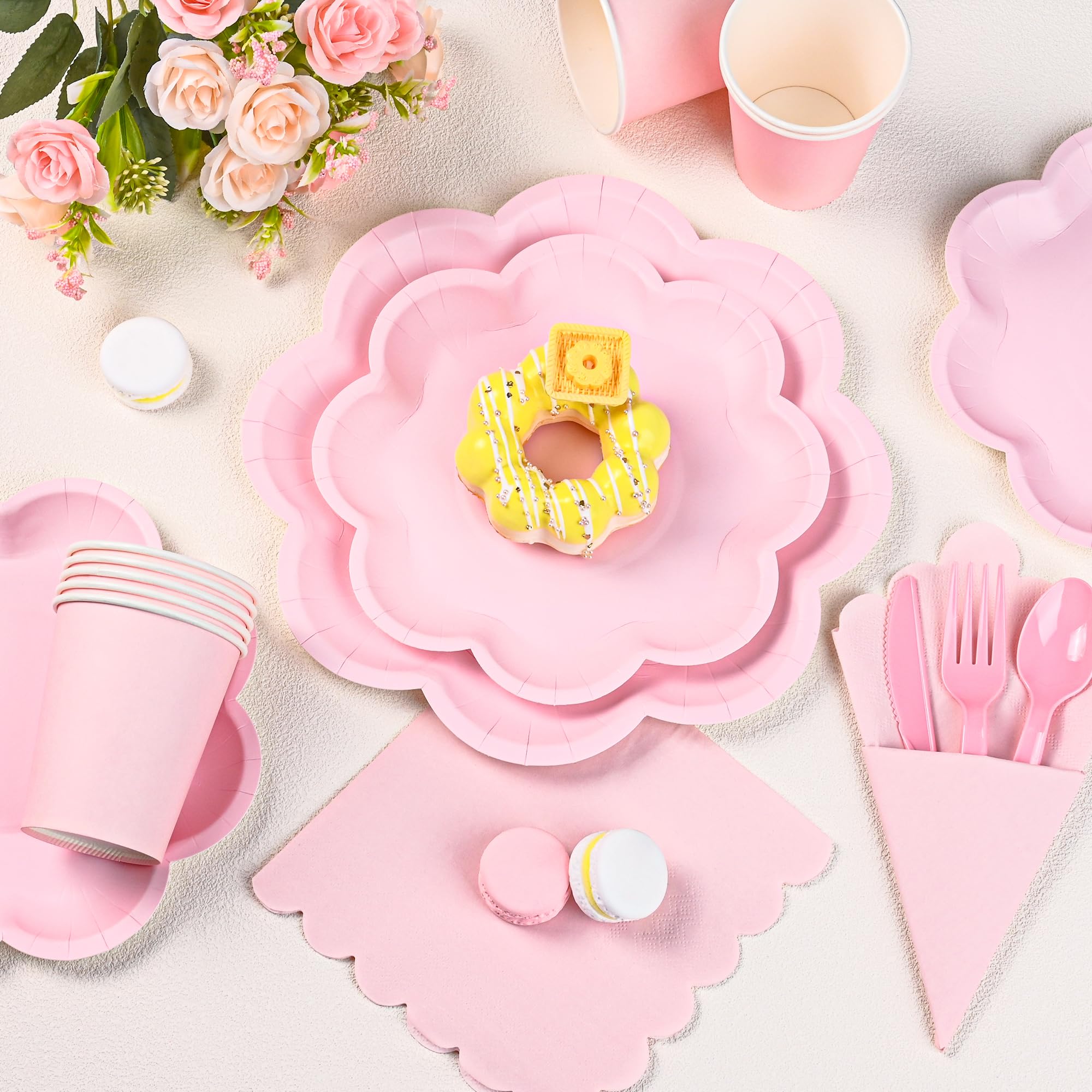 Houuqe pink cups 9oz perfect for beverages and casual gatherings.