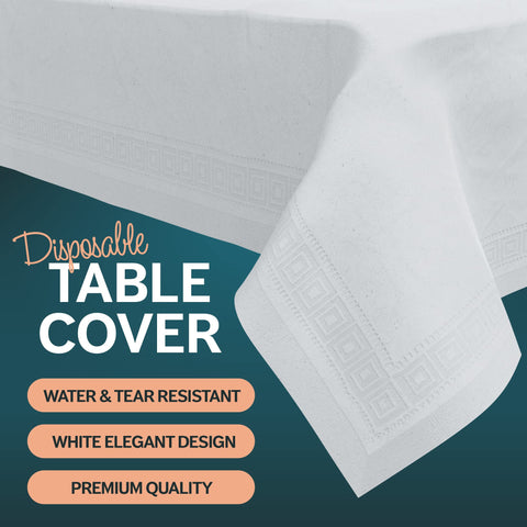HOUZZKINGZ USA disposable tablecloth for quick cleanup after events.
