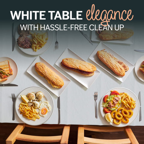 HOUZZKINGZ USA tear-resistant tablecloth suitable for indoor/outdoor use.