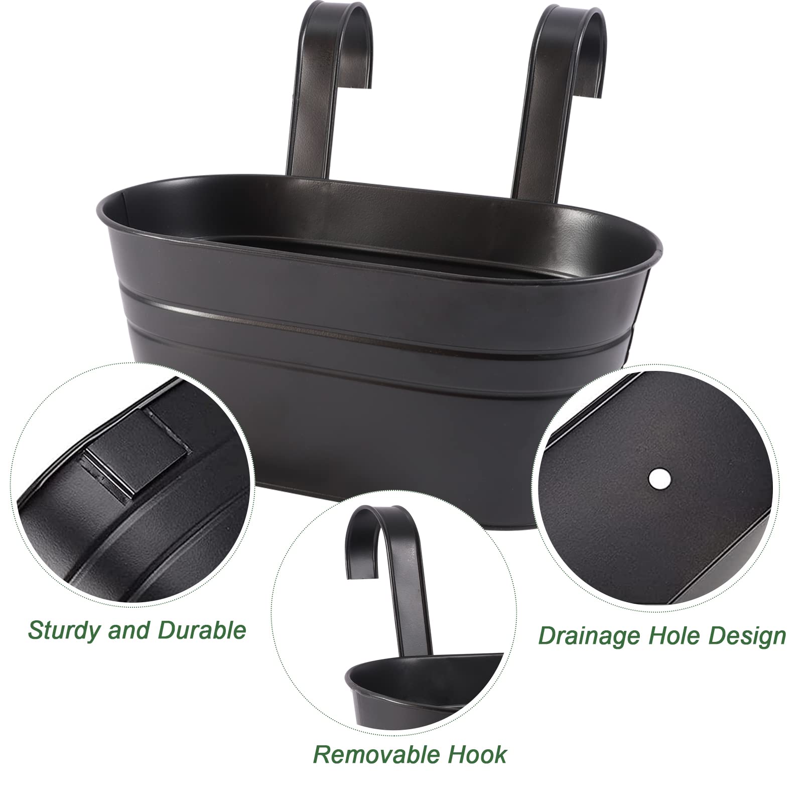 HowRU metal bucket planter set highlighting industrial style for balcony use