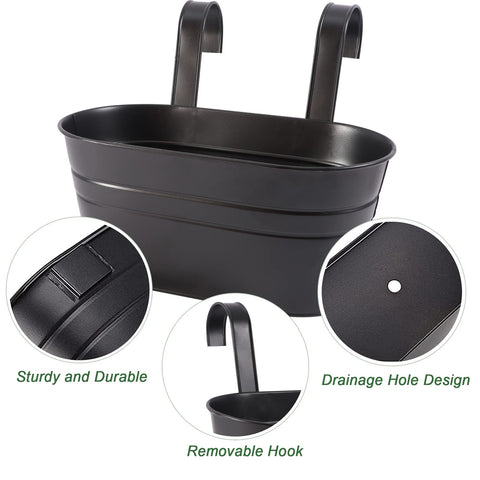 HowRU metal bucket planter set highlighting industrial style for balcony use
