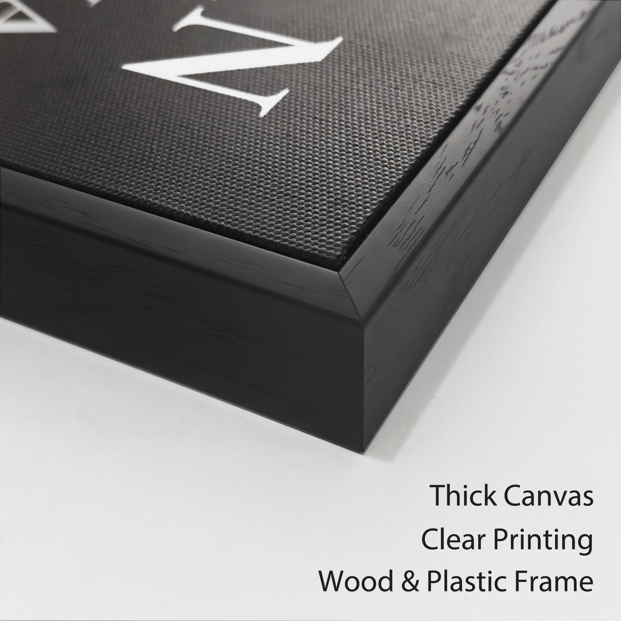 Howwii framed canvas wall art with black frame complements modern interiors.