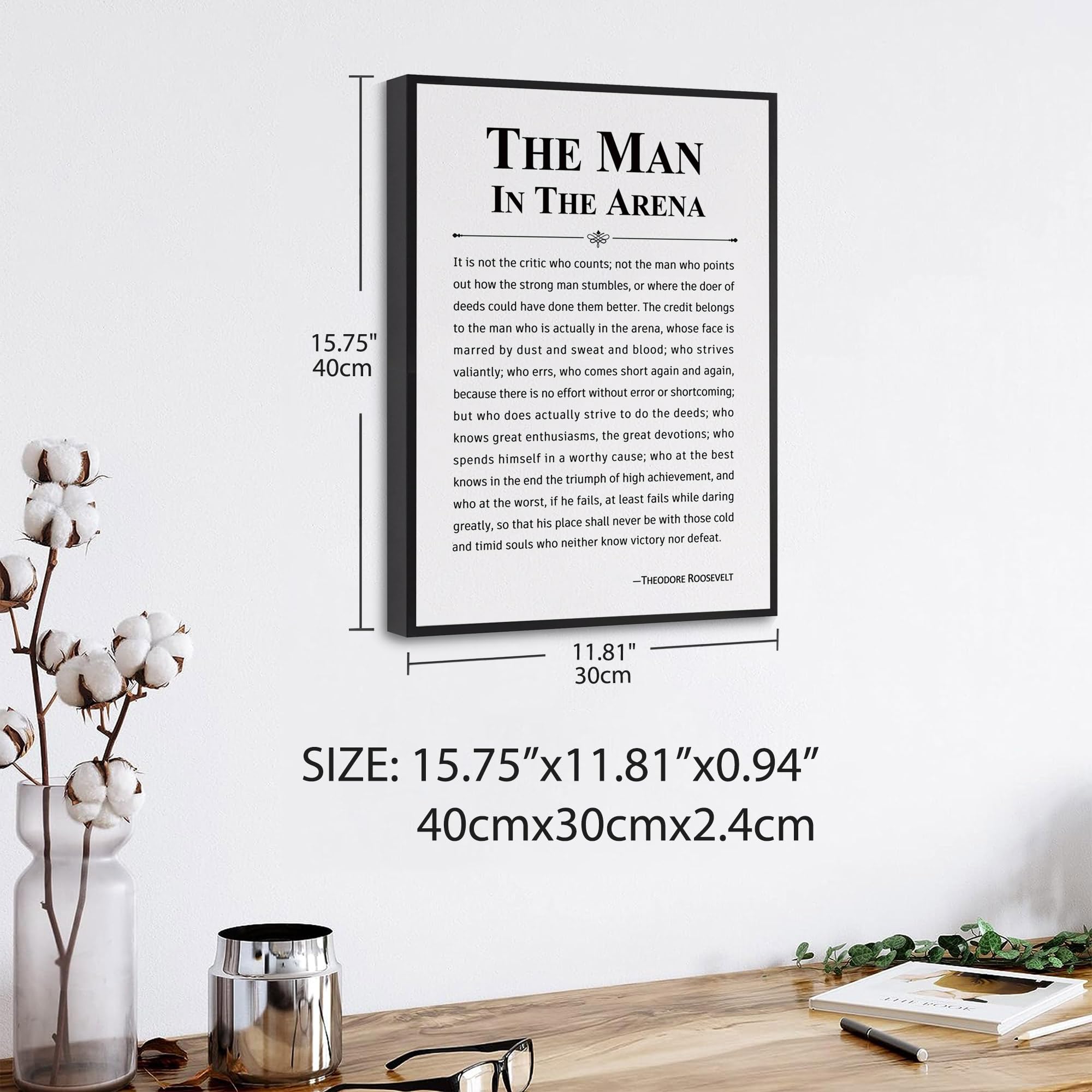 Howwii framed wall art portrait enhances living spaces with an inspiring quote.
