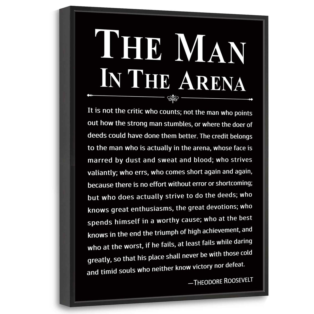 Howwii man-in-the-arena framed wall art for home office inspires focus and resilience.