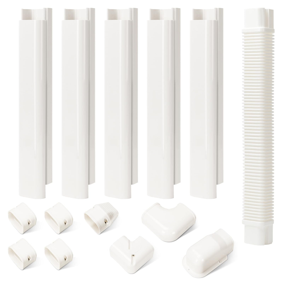 HOXHA line-set cover 3in-10ft kit protects pipes and wires from weather.