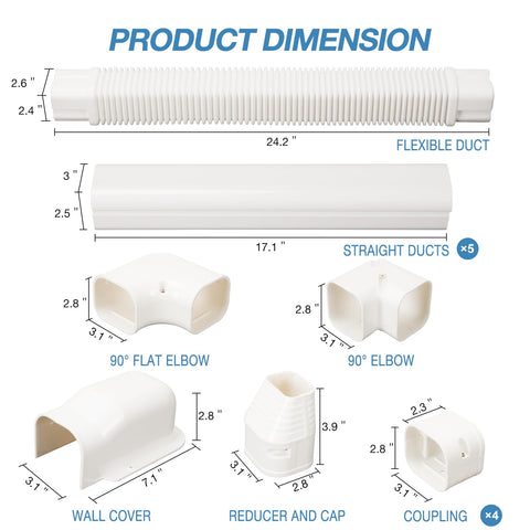 HOXHA line-set cover kit with straight ducts enhances outdoor aesthetics and maintenance.