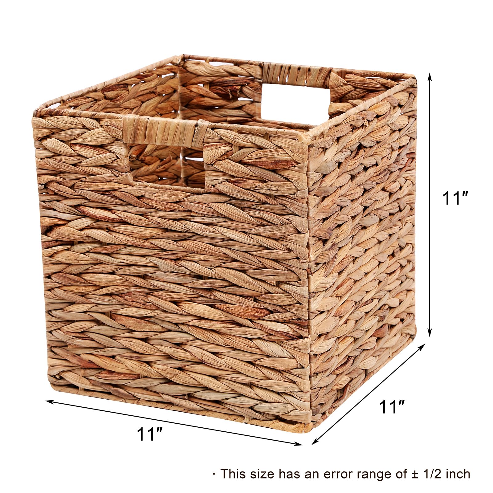 HOYCYA6 wicker storage cubes on a shelf for versatile organization