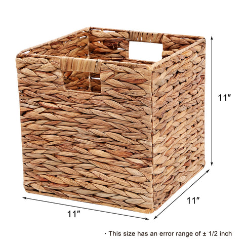 HOYCYA6 wicker storage cubes on a shelf for versatile organization