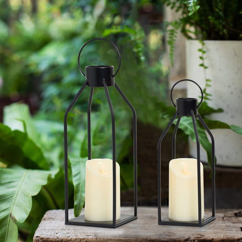 HPC DEC R OUR HAPPY PLACE LED candle glows softly inside lantern