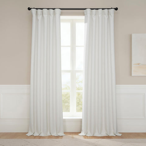 HPD Half Price Drapes in Birch Taupe linen texture warms living spaces