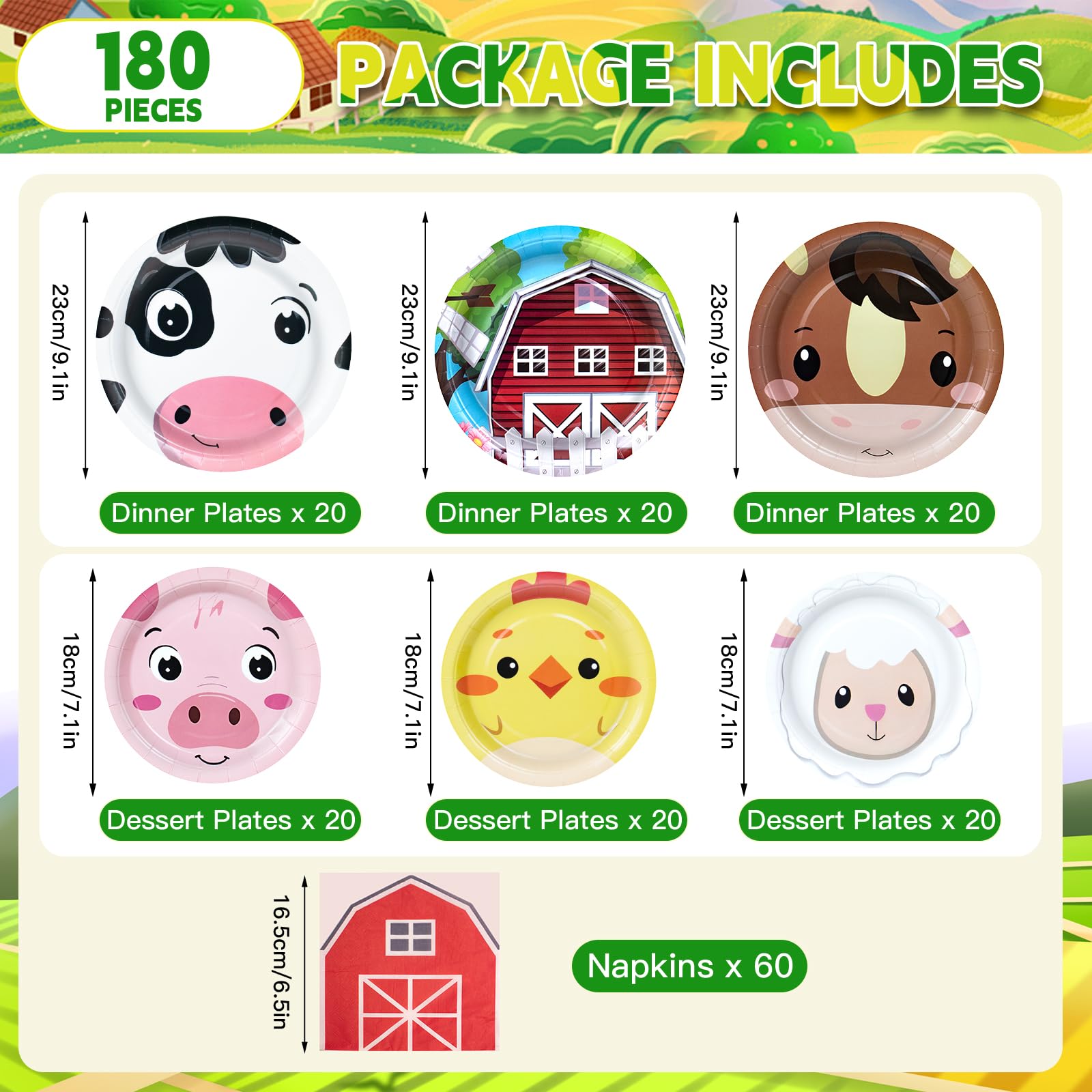 Hpscdyo farm animals napkins add colorful, absorbent convenience for quick cleanup.