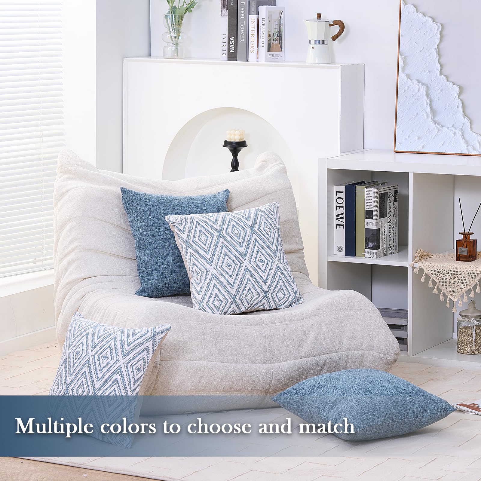 HPUK blue pillow cover is machine washable for easy care