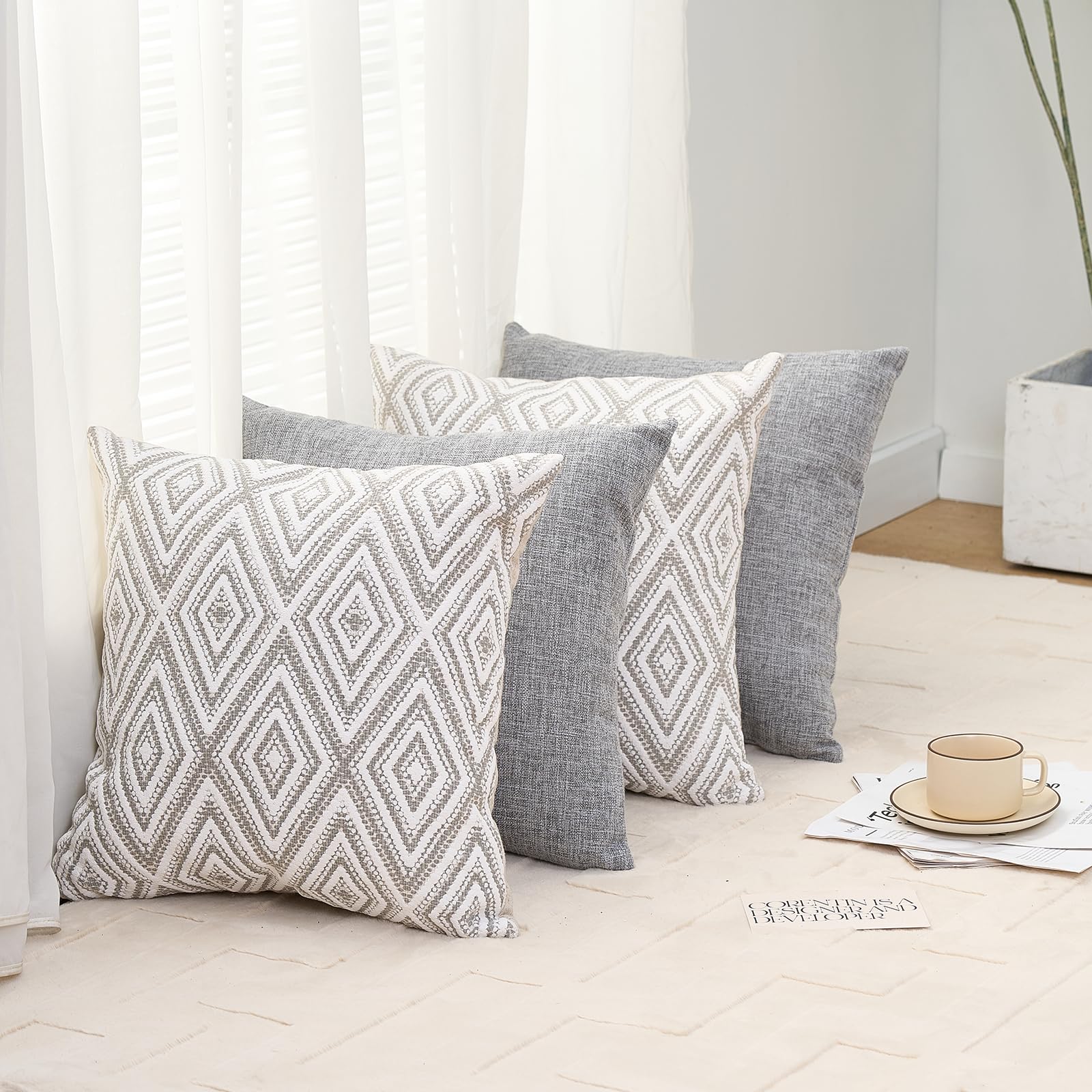 HPUK 18x18 inch pillow cover fits standard inserts for fuller cushions.
