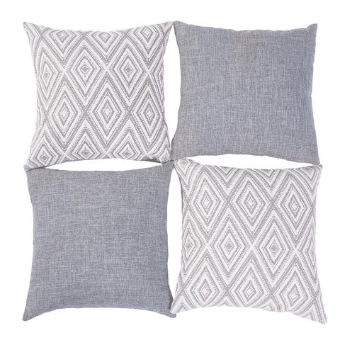 HPUK grey pillow cover with invisible zipper for seamless look and easy insert.