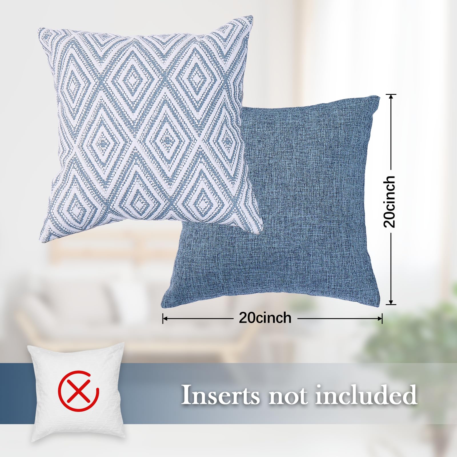 HPUK blue decorative cover on a living room setup complements decor