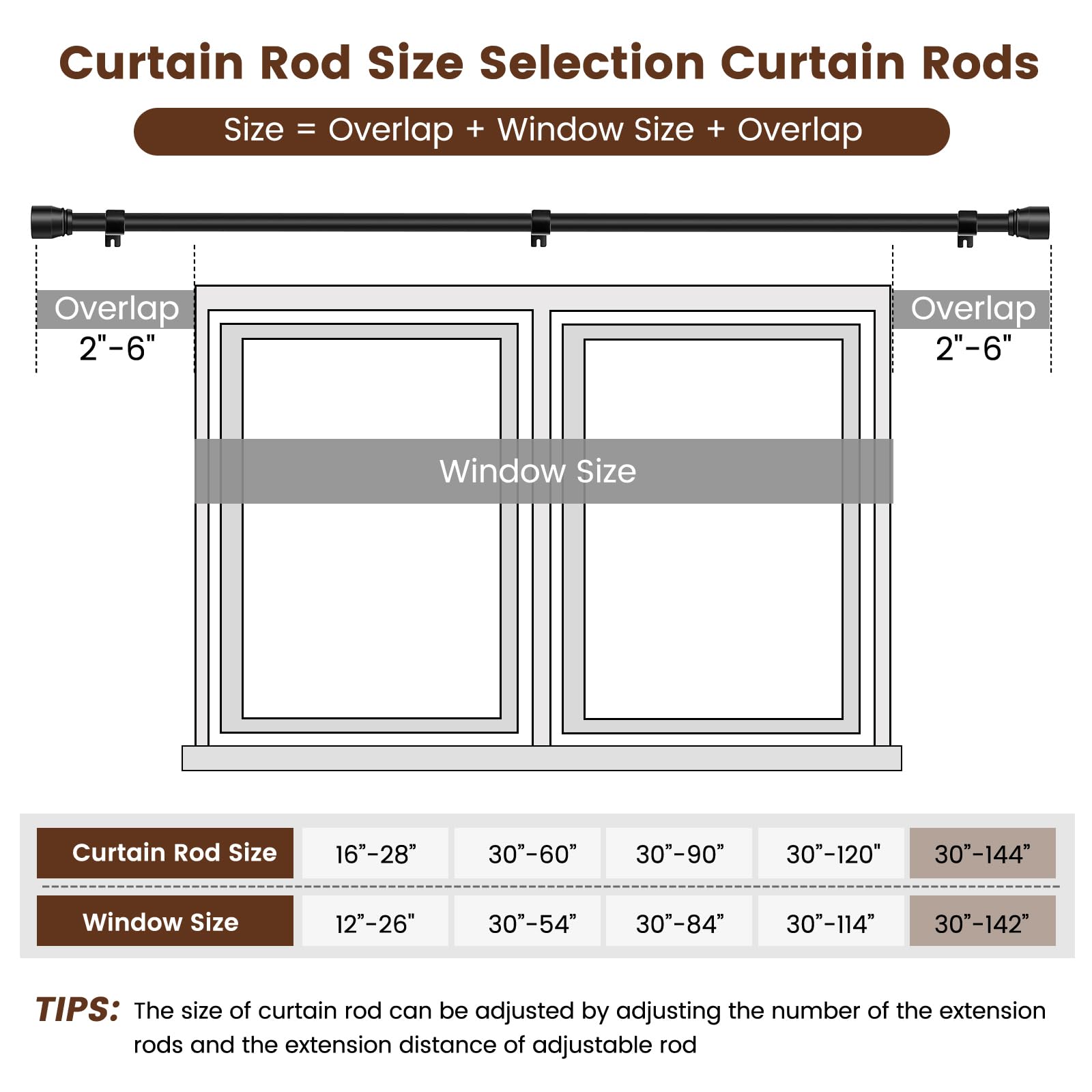 Hradecti nine-segment splicing rod shown for heavy curtains