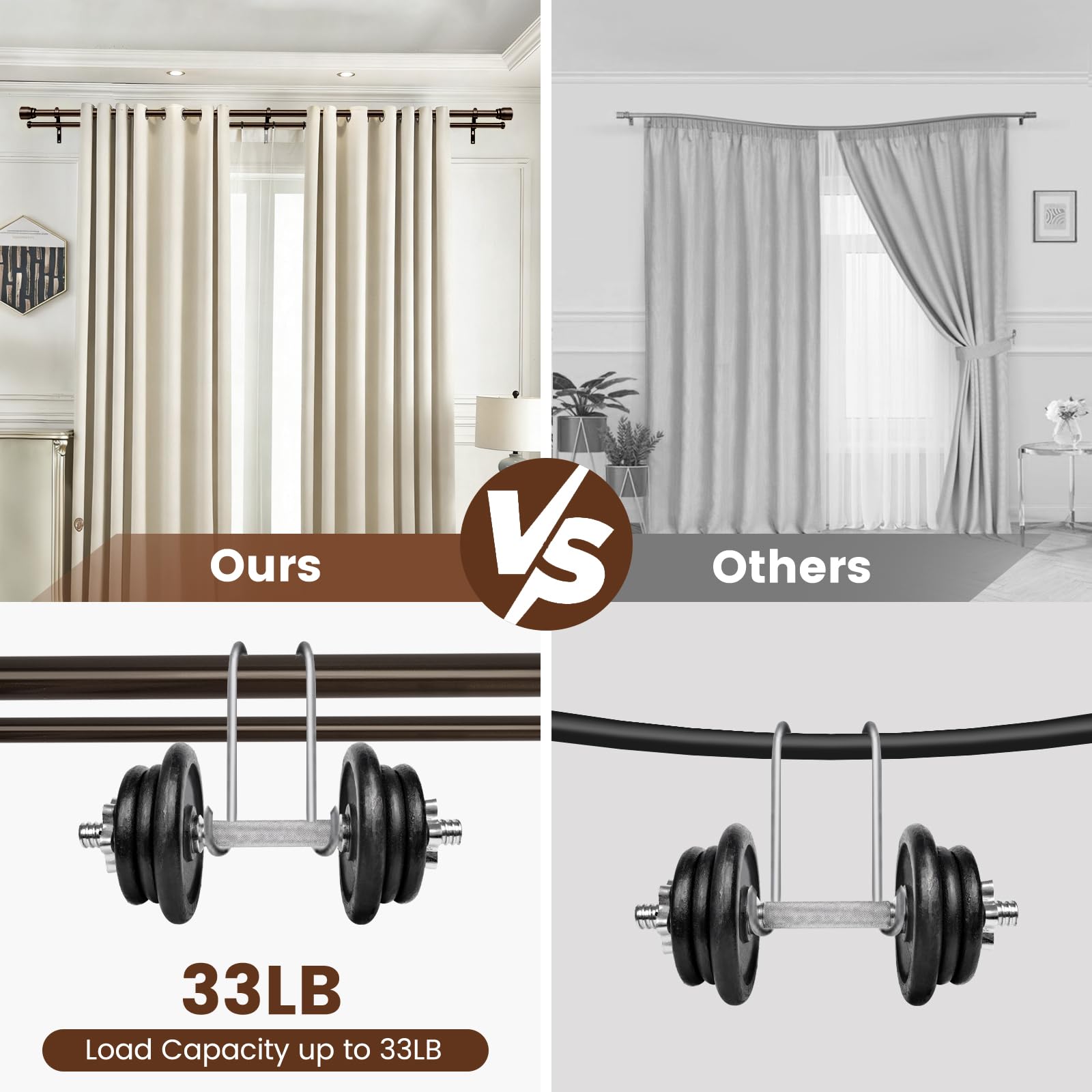 Hradecti bronze finish brackets and end caps suit modern interiors.