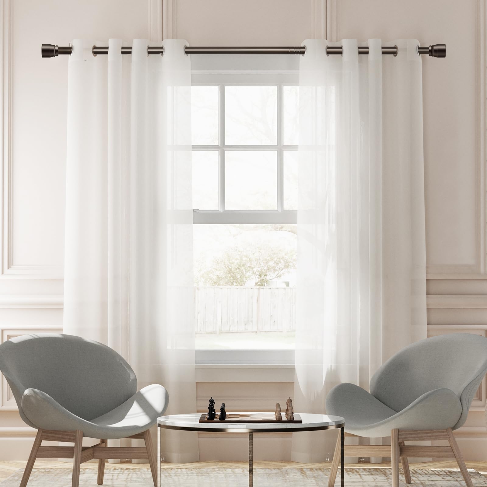 Hradecti universal compatibility with grommet and rod-pocket curtains