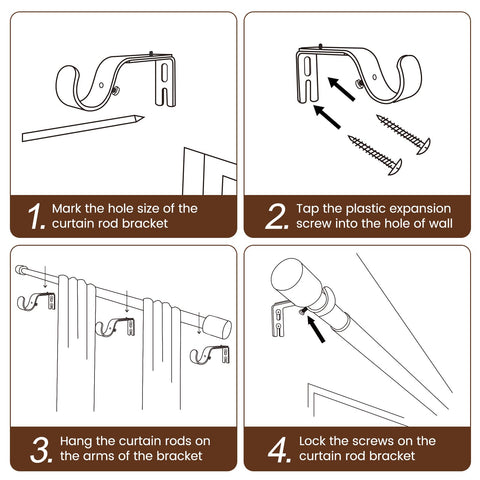 Hradecti adjustable rod suits light to heavy curtains for living room, bedroom, or patio.