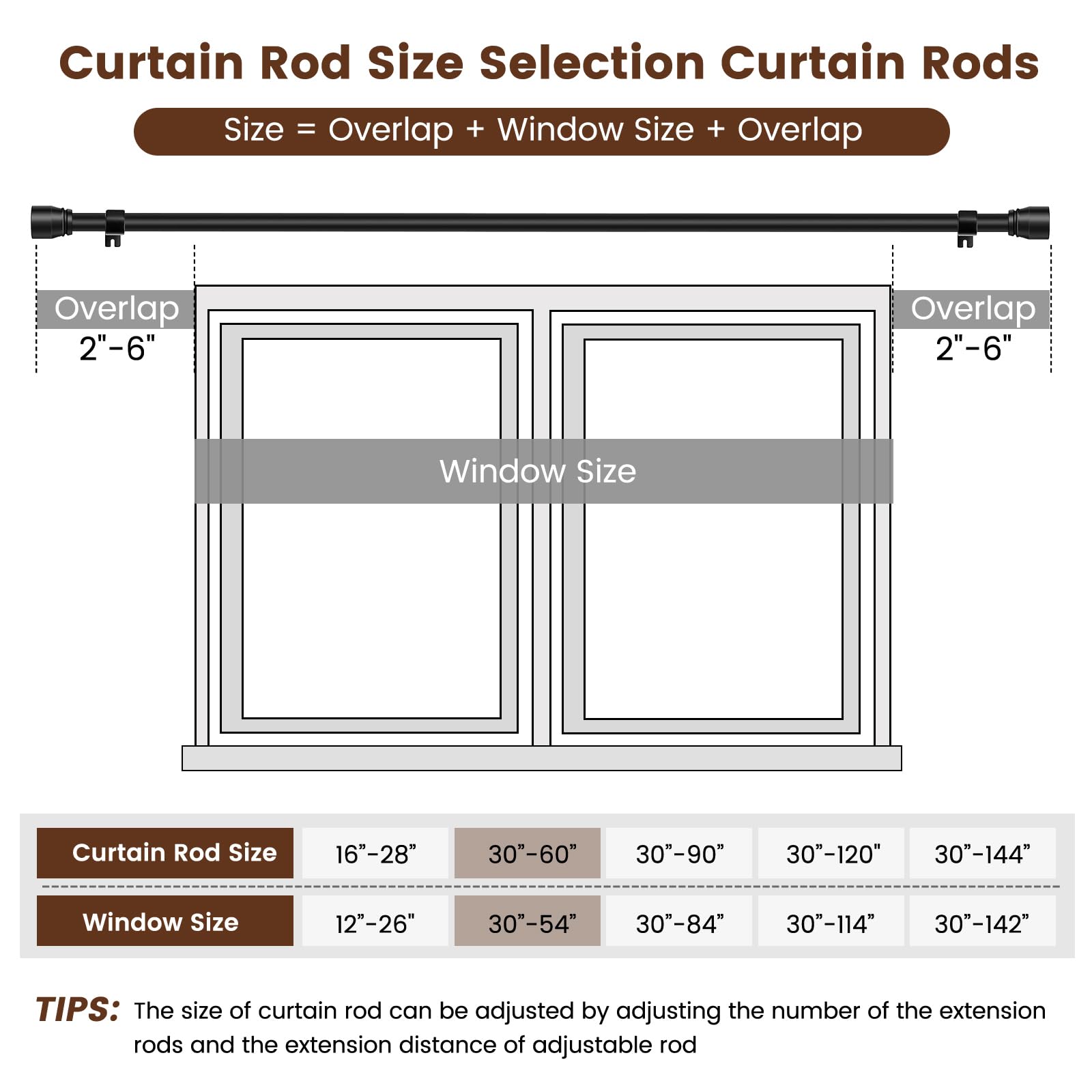 Hradecti heavy duty curtain rod supporting up to 33 pounds.