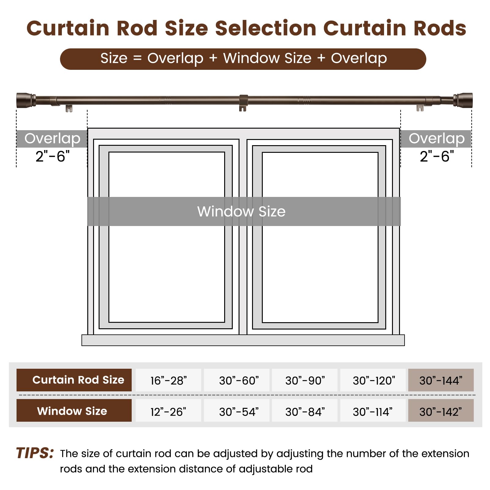 Hradecti heavy-duty curtain rod with load-bearing strength for thicker drapes.