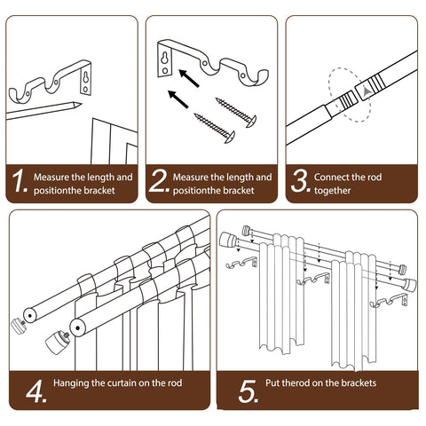 Hradecti length-adjustable 32 to 120 inches fits wide window spans.