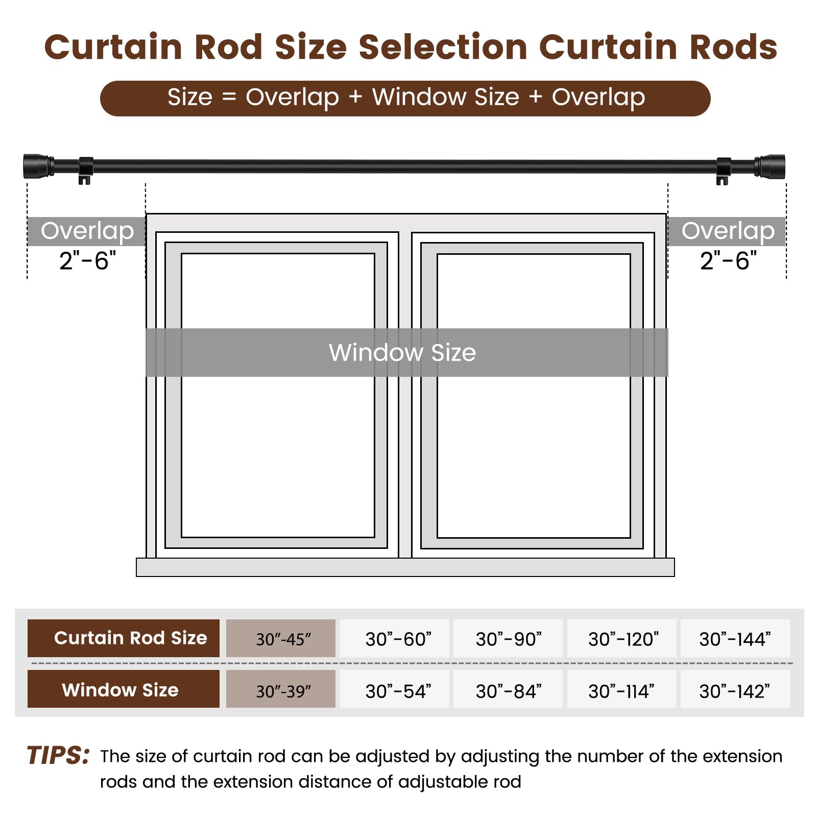 Hradecti matte black finish adds modern style to any window treatment.