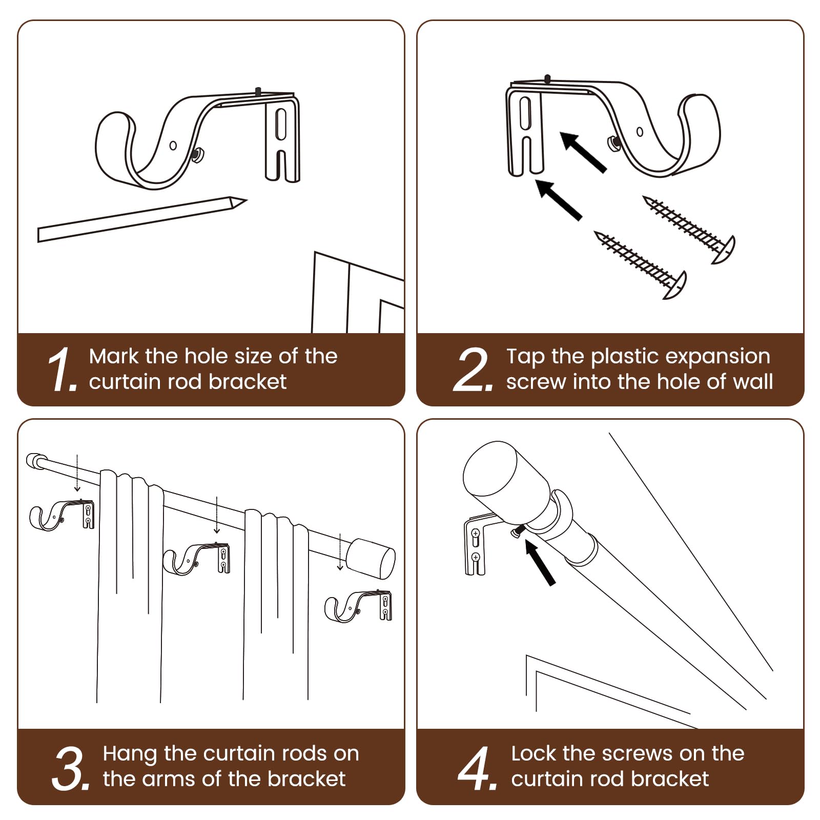 Hradecti durable curtain rod provides sturdy support for various curtains.