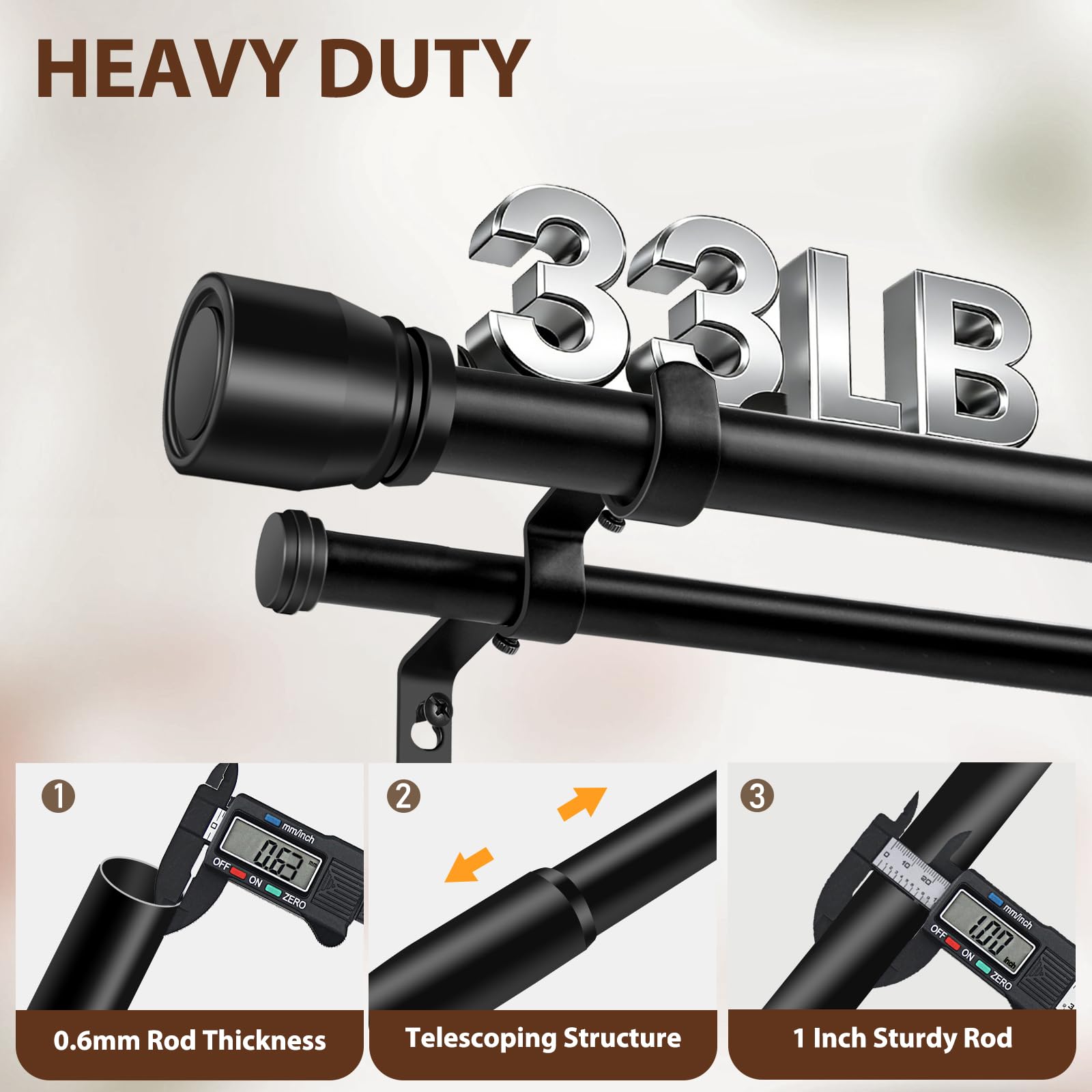 Hradecti two-pack curtain rods provide versatile options for multiple spaces.