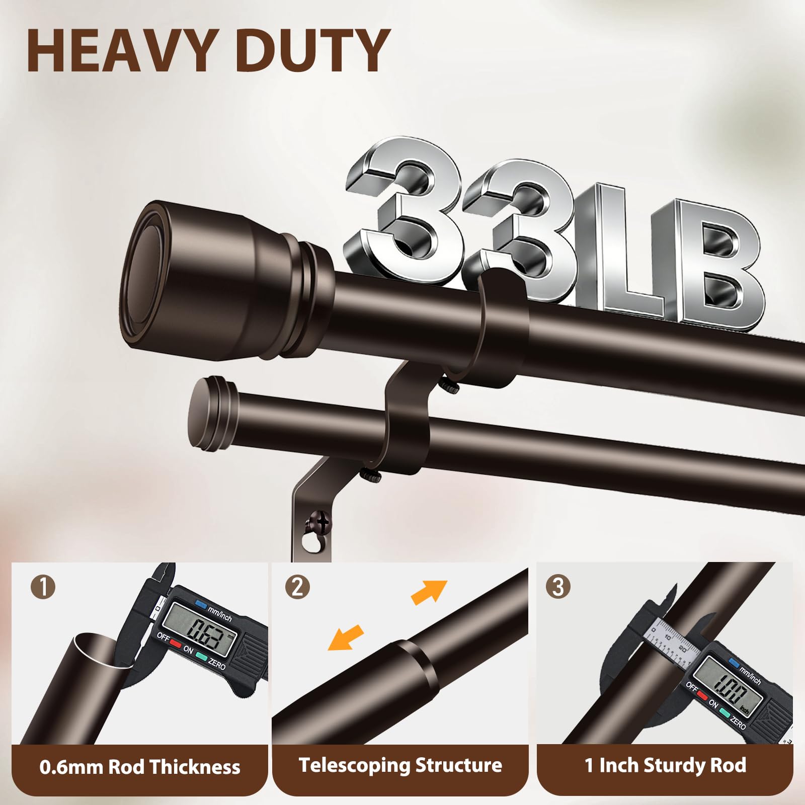 Hradecti bronze curtain rod offers reliable operation and finishes.