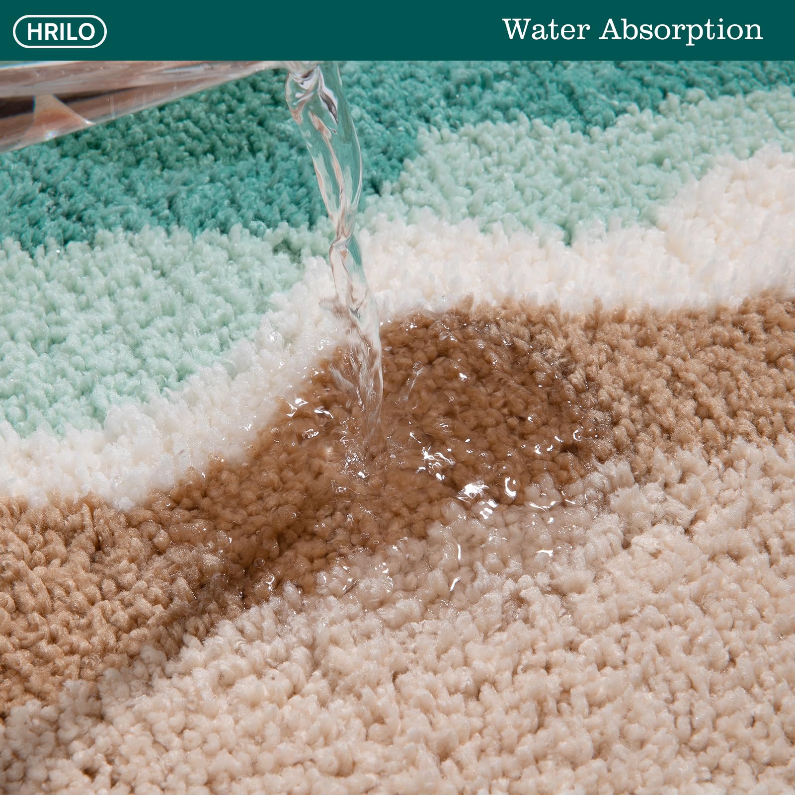 HRILO quick-drying green bath mat ideal for busy homes.