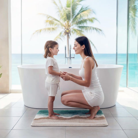 HRILO versatile floor mat suits bathroom, kitchen, living room, and entryways.