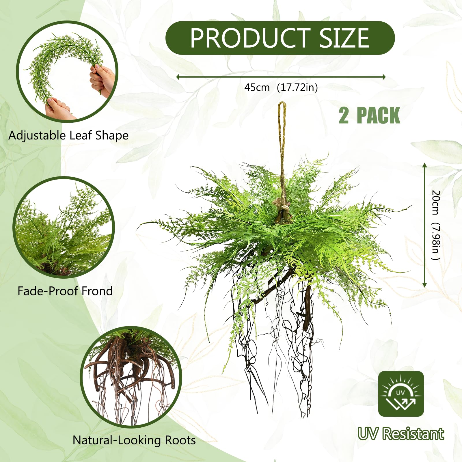 Hrobek artificial fern plants with roots add natural texture to walls and doorways.