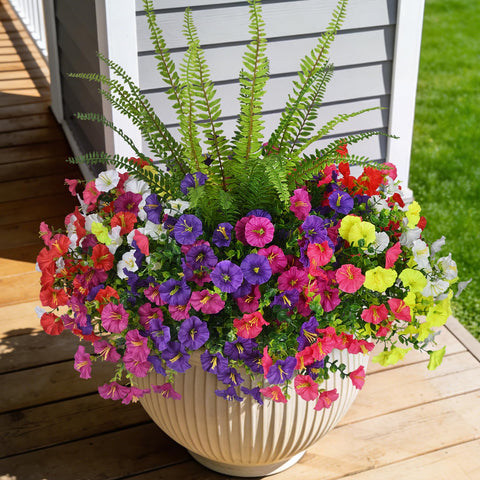 Hrobek artificial fern bundle for outdoor use adds lush greenery to porches.