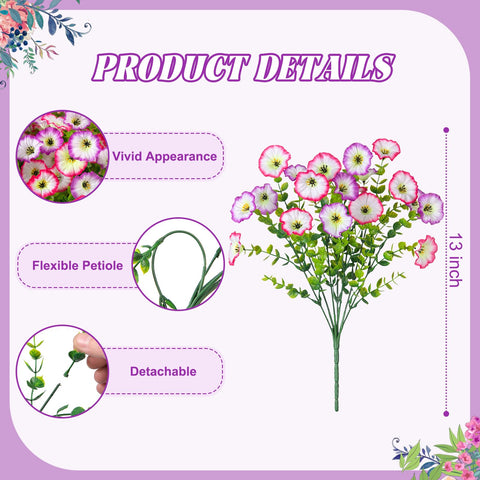 Hrobek morning glory and eucalyptus arrangement, pink-white, ideal for porch display
