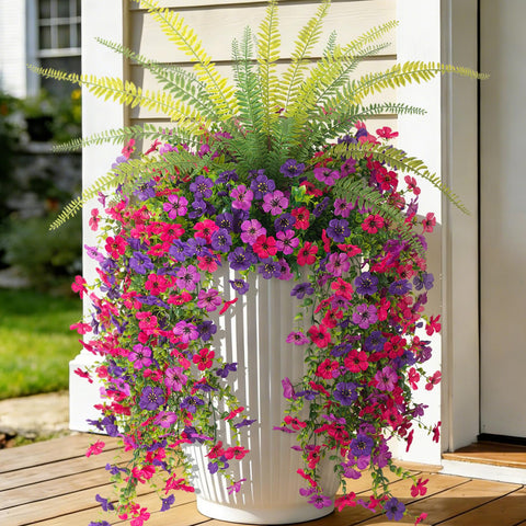 Hrobek artificial hanging flowers with daisy and fern for outdoor year-round color